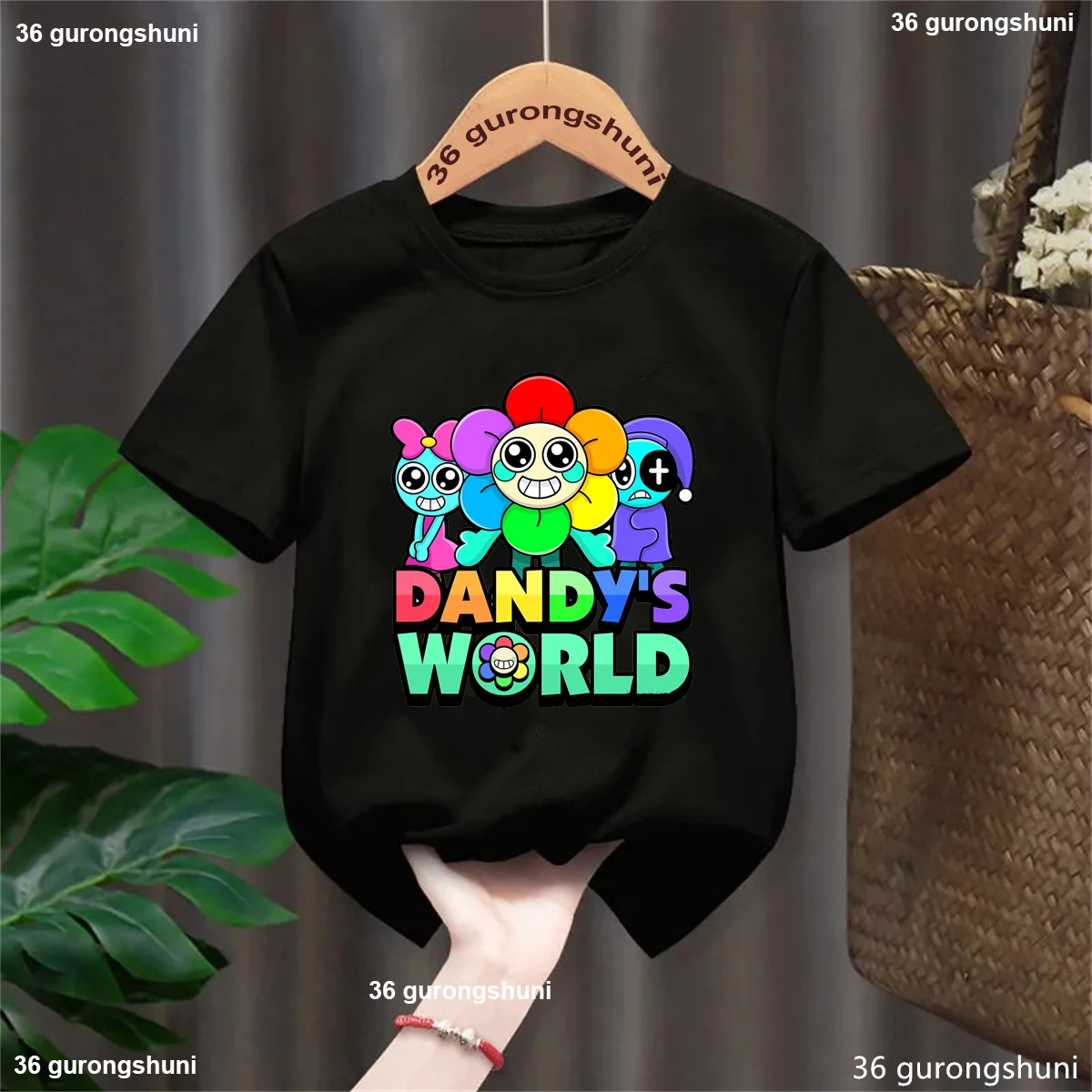 

Dandy'S World Characters Graphic Printed Tshirt Girls/Boys Funny Game Kawaii Kids Clothes White/Pink/Gray/Black/Blue T-Shirt 20