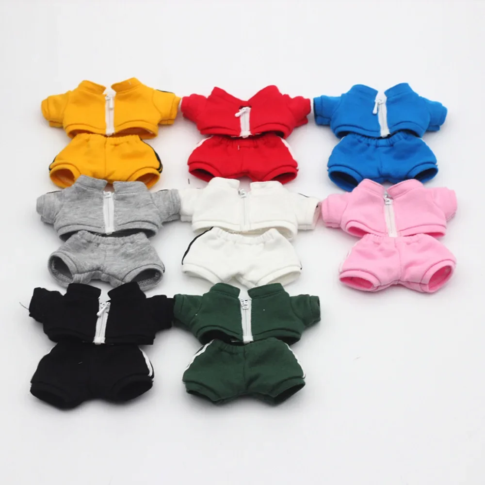 Vêtements de poupée Labubu 15/17cm V1/V2, vêtements de sport décontractés de couleur unie, tenue, Accessoires de poupée