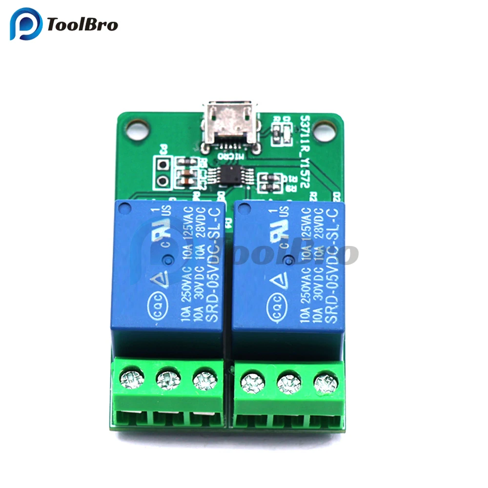 Modulo relè Micro USB 5V a 2 canali HID Drive-free per Computer interruttore di controllo USB spina di controllo PC Play indicatore relè di