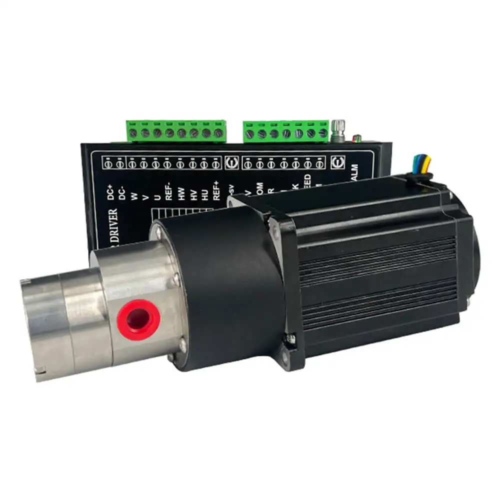 

SOVOFLO MG-PKPF0.9-BLDC24V150W Магнитный шестеренный насос 0,9 мл/версия. 4LPM SUS 316L Корпус PEEK Уплотнение PTFE шестерни с бесщеточным двигателем 24 В постоянного тока