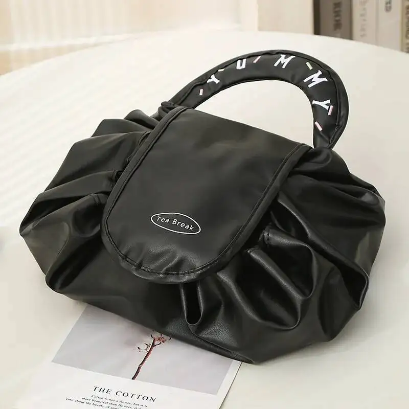 2025 أحدث ممتازة النمط الفرنسي الرباط إغلاق كسول حقيبة مستحضرات تجميل للنساء المحمولة سعة كبيرة حقيبة تخزين السفر #6