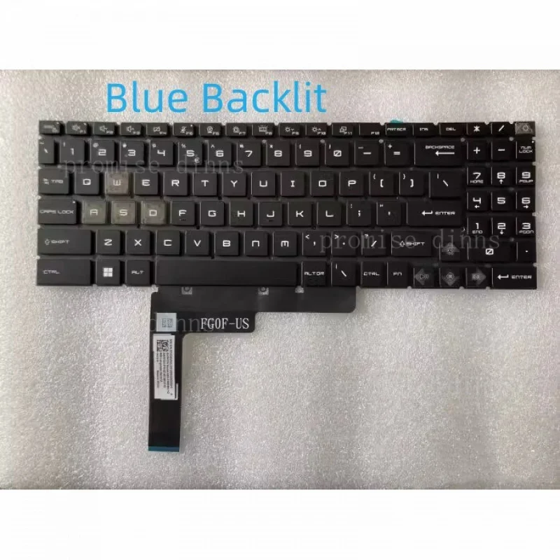 M  for MSI US Keyboard for Cyborg 15 | A12VF A12VE A12VEK A13VF | Blue Backlit |  For MS-15K1 | China