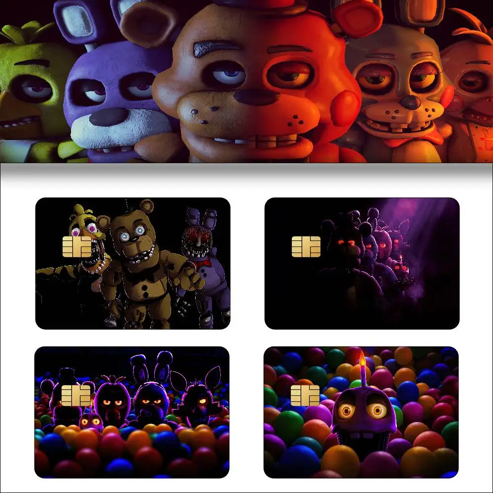 GAME Five Nights At Freddy's 1 Set Of 4 Pcs Credit Card Skin Stickers For VISA Bank Card Waterproof Sticker Anti-scratch Gift