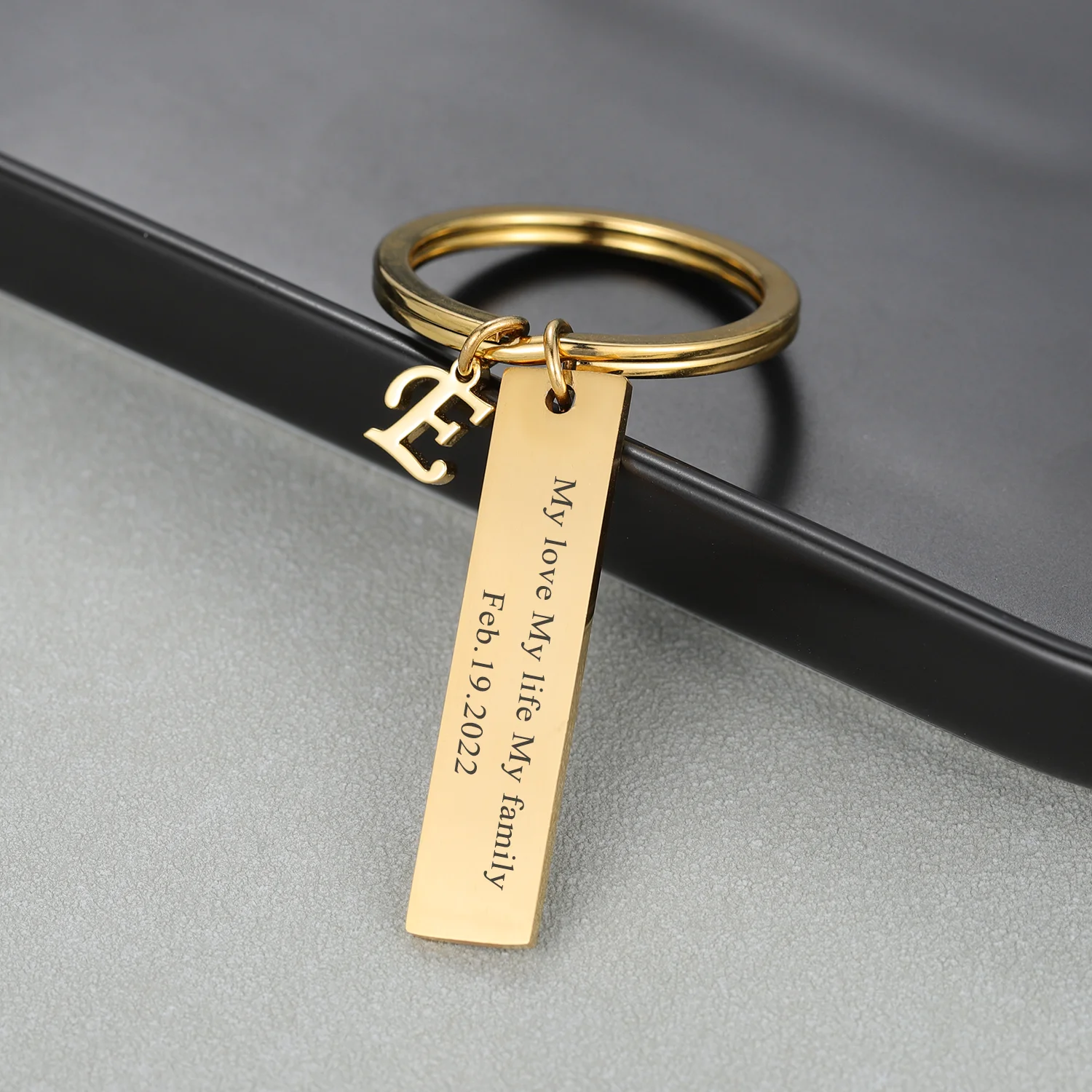 

Custom Engraved Key Chain Personalized Stainless Steel Accessories Gift For Friend Family Yourself