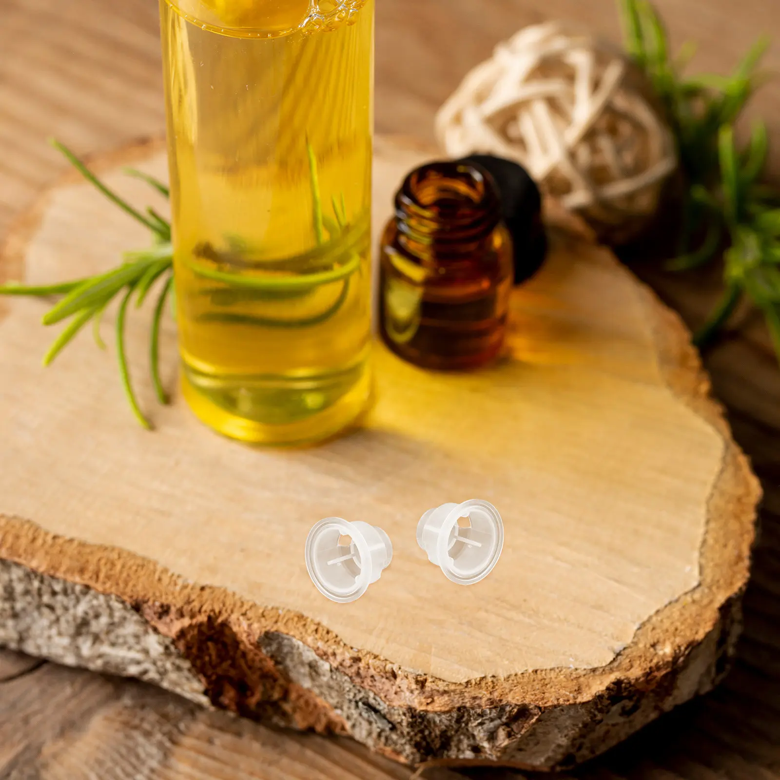 

200Pcs Aromatherapy Bottle Stoppers Transparent Inner Caps Replacement for 28Mm Essential Oil Diffuser Bottles Car Office Home