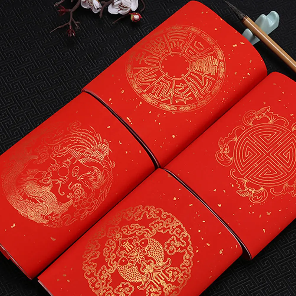 

5 set Red Blank Couplet Paper For Chinese Spring Festival High-Quality Rice Calligraphy Material Diy New Year Decoration Art
