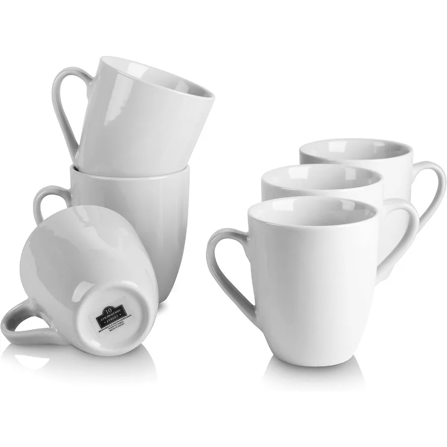 

Simply White 12 oz Mug Set of 6 - Perfect for Daily Coffee or Tea Ideal for Home Office or Gift Use Stylish Minimalist Design w