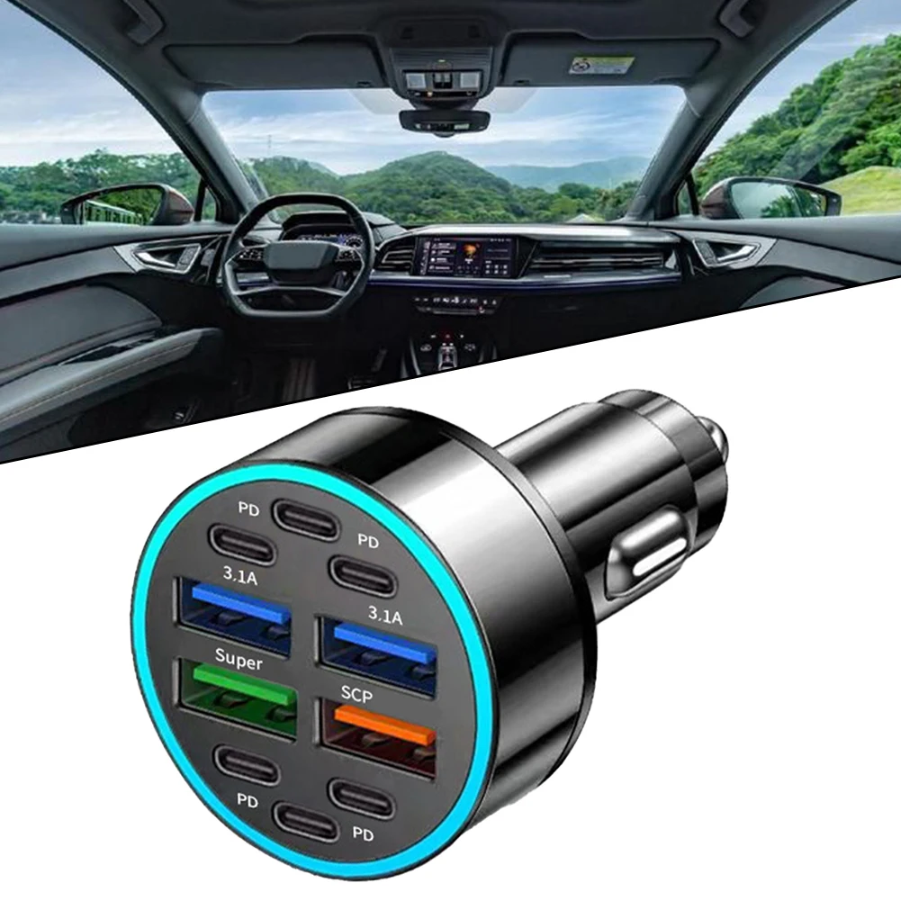 Robust 10 in 1 Car Charger Featuring Intelligent Design for Optimized Charging Efficiency and Device Protection