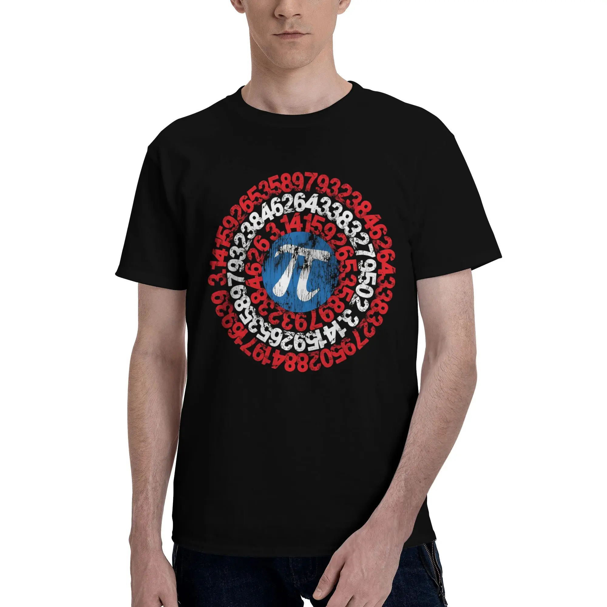 Captain Pi Math Hero Meets Superhero Style  Men T Shirts Math pi Humor Tees Short Sleeve Crew Neck Clothes T-Shirt
