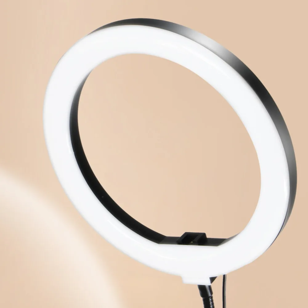 

With Fill Light Telescopic Phone Stand Stable Adjustable Height Mobile Phone Holder Universal Metal Clamp Type Phone Holder