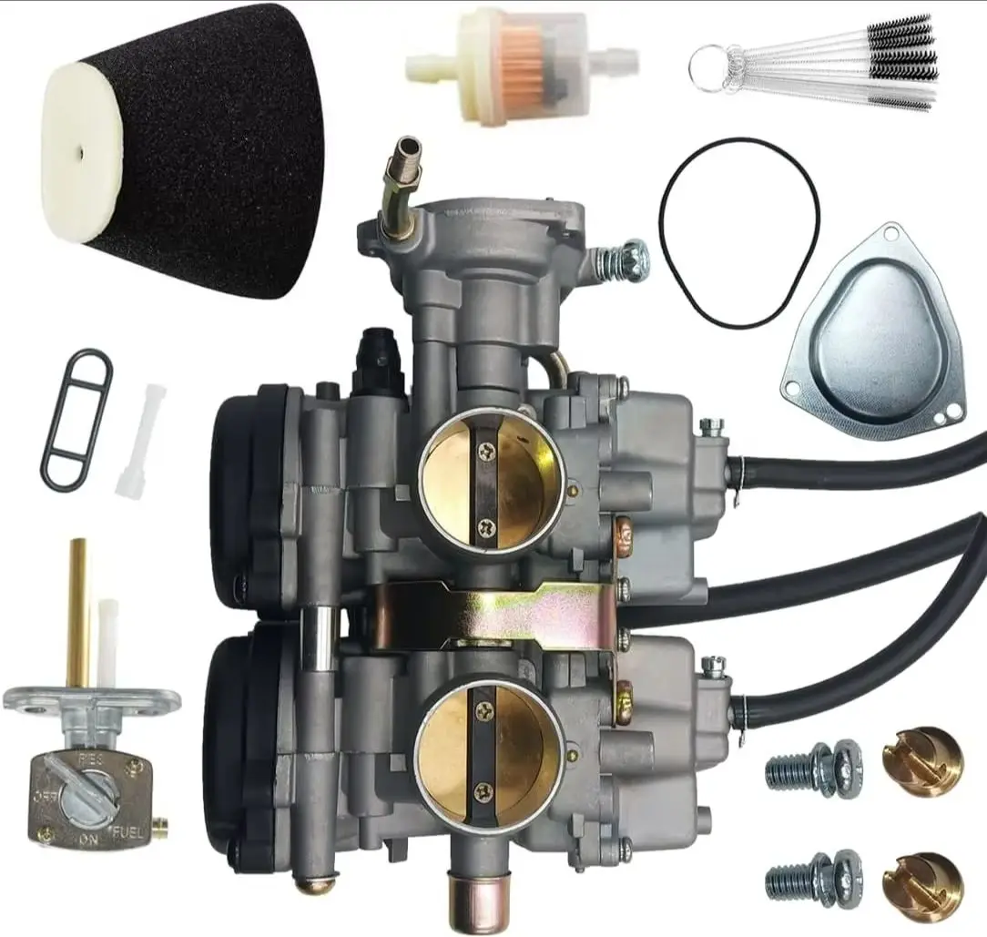 Carburetor with Air Filter Fit for Yamaha Raptor 660 YFM 660R ATV Quad Carb 2001-2005 Fuel Petcock Valve