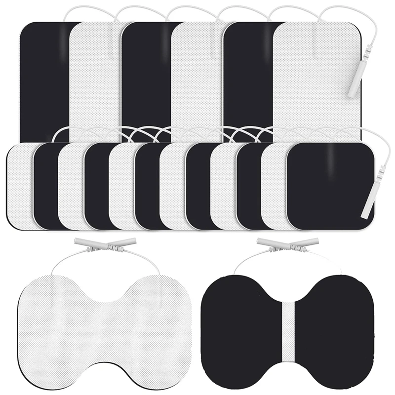 

20 PCS TENS Unit Electrode Pads, Multiple Sizes, XL, Reusable & Latex-Free White (2Mm)