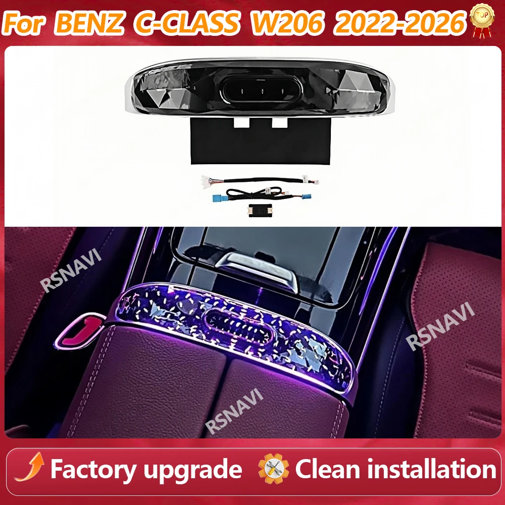 64 Farben Kristall-Sattellicht für Mercedes Benz C-Klasse W206 GLC X254 2022-2026 Innenraum-Ambientebeleuchtung Original Auto-Upgrade-Teil