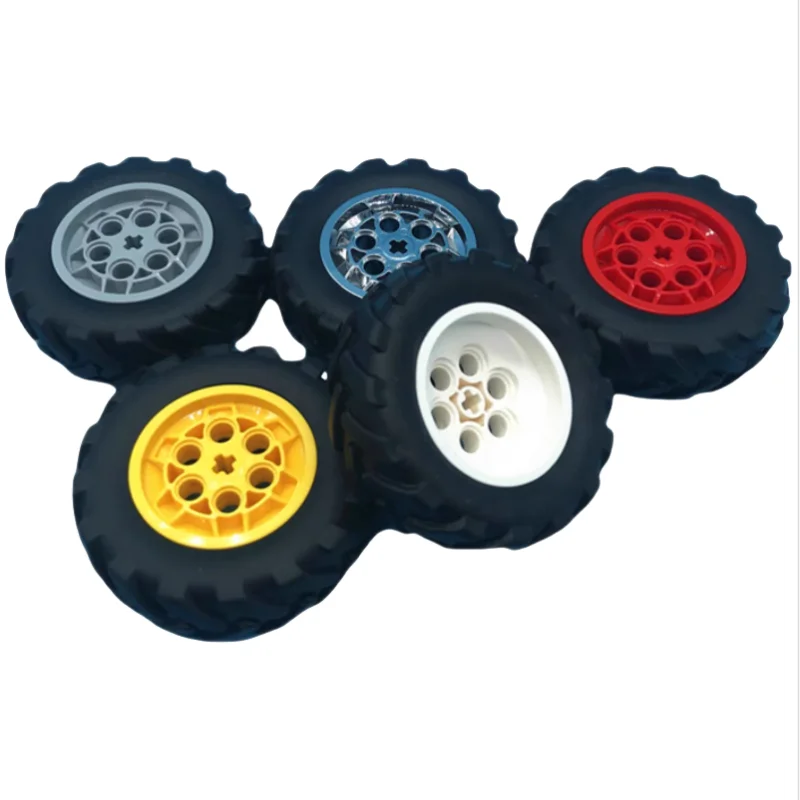 4PCS 32019+86652 Truck Tire Leather Wheel Hub 62.4 * 20mm Automotive Technology Building Block Parts DIY Toy