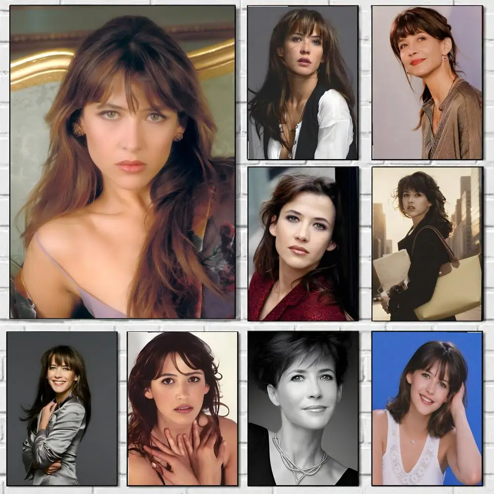 Actress S-Sophie Marceau Poster Self-adhesive Advanced Aesthetic Printing Paper Wall Art For Living Room Home Decor