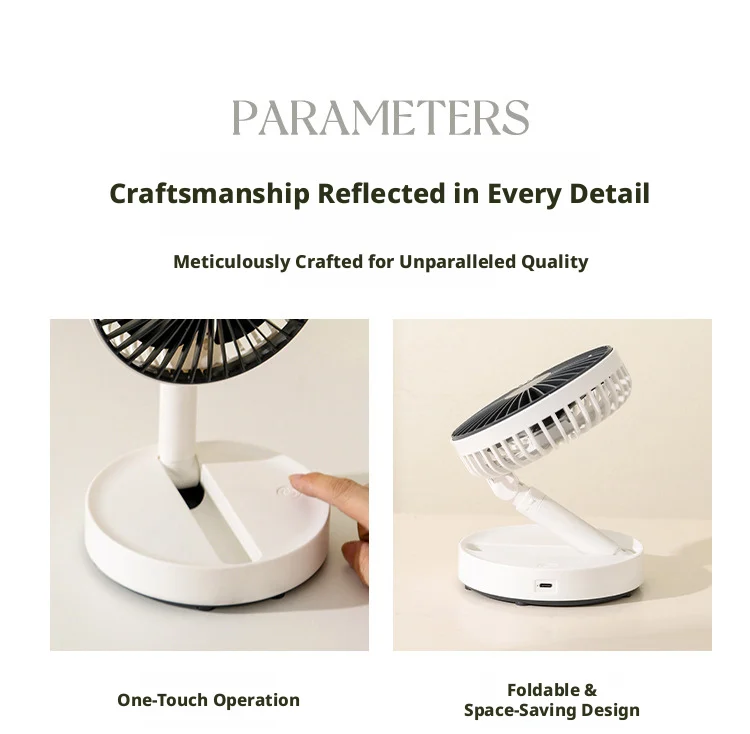 2026 New Desktop Fan USB Charging Model, Long Endurance Foldable Mini Retractable Fan, Dormitory Portable Desktop Electric Fan