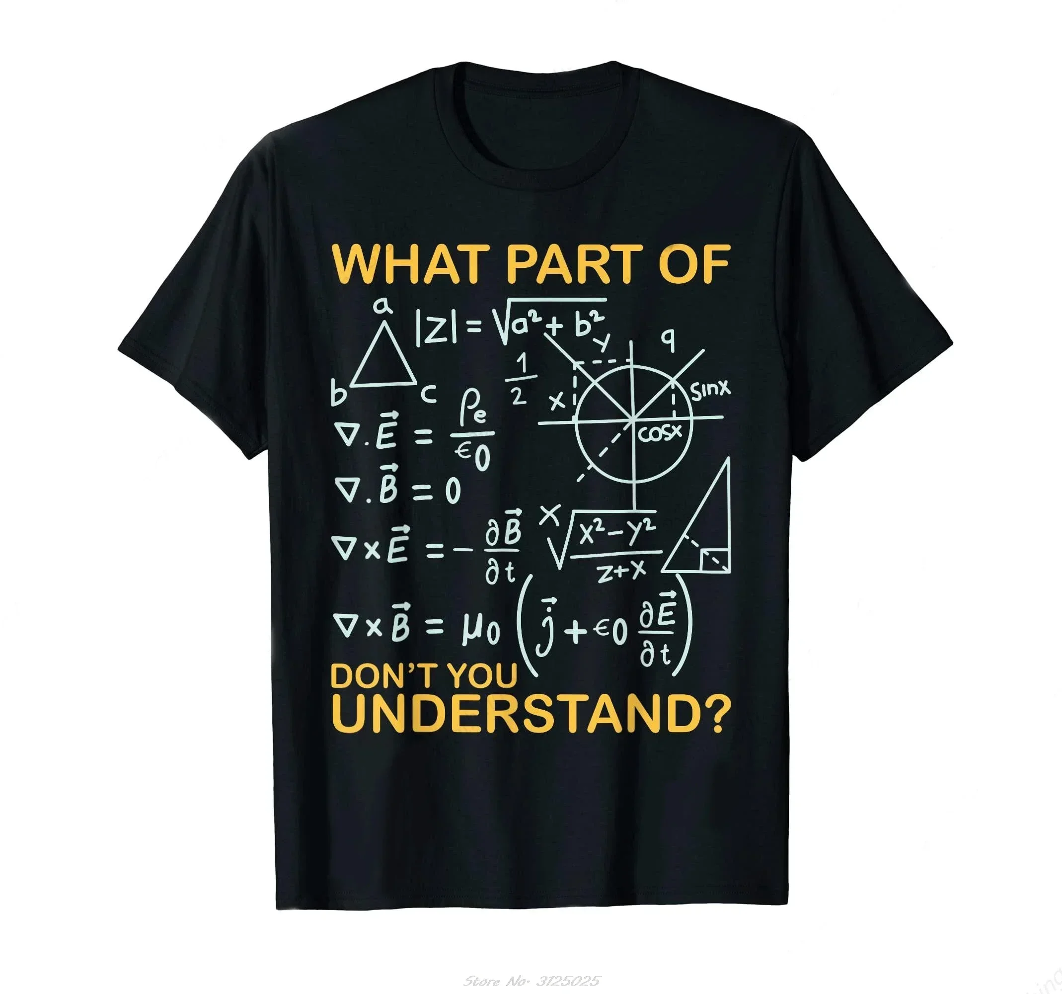 

Funny Physics Equations What Part Don't You Understand Graphic Tee Soft Cotton T-Shirt for Men