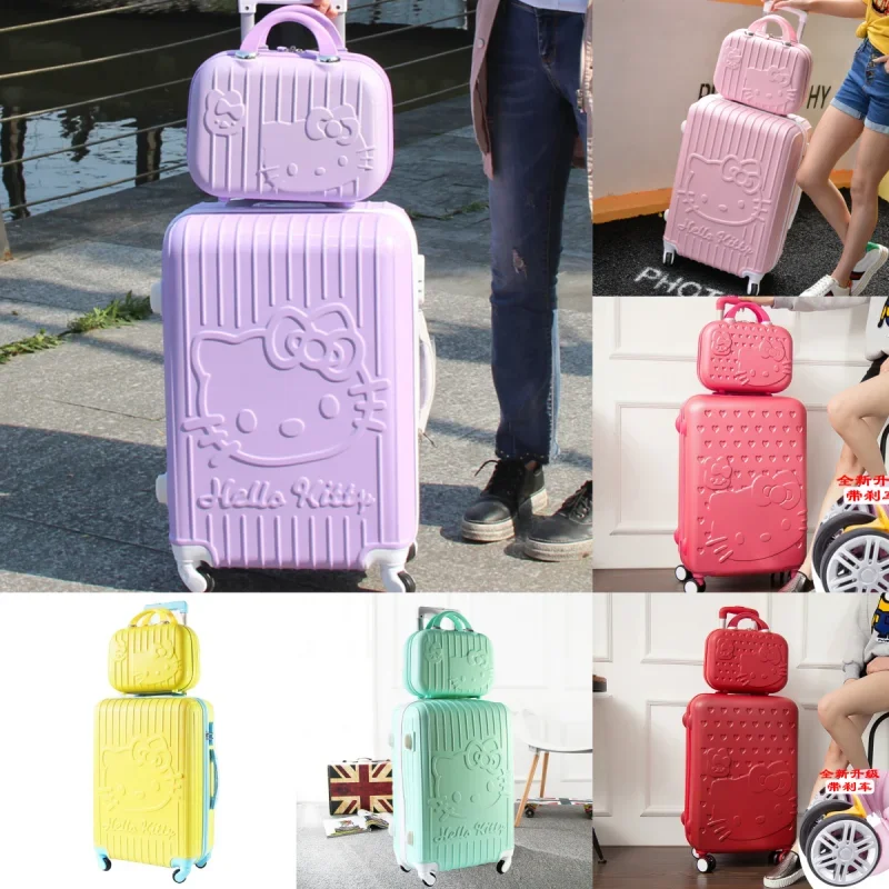 

Sanrio Hello Kitty Luggage Kawaii Anime 20-Inch 24 Inch Trolley Case Universal Wheel Female Student Travel Suitcase Cute Gifts