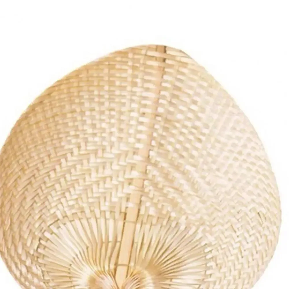 Guest Favors Lightweight Palm Leaf Fan Pure Handmade Peach Shaped Rattan Fan Hand Weaving Summer Cooling Fan Summer Home Decor