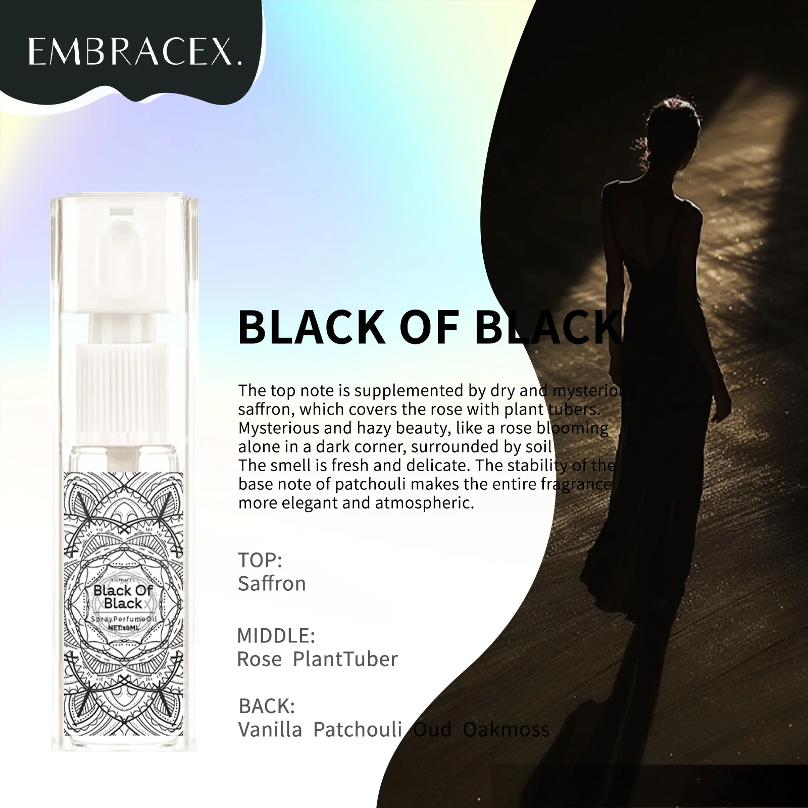 

10ml Black Of Black Essential Oil Perfume Spray ragrance Spray for Women Men Unisex Long Lasting Natural Aromatherapy Perfume