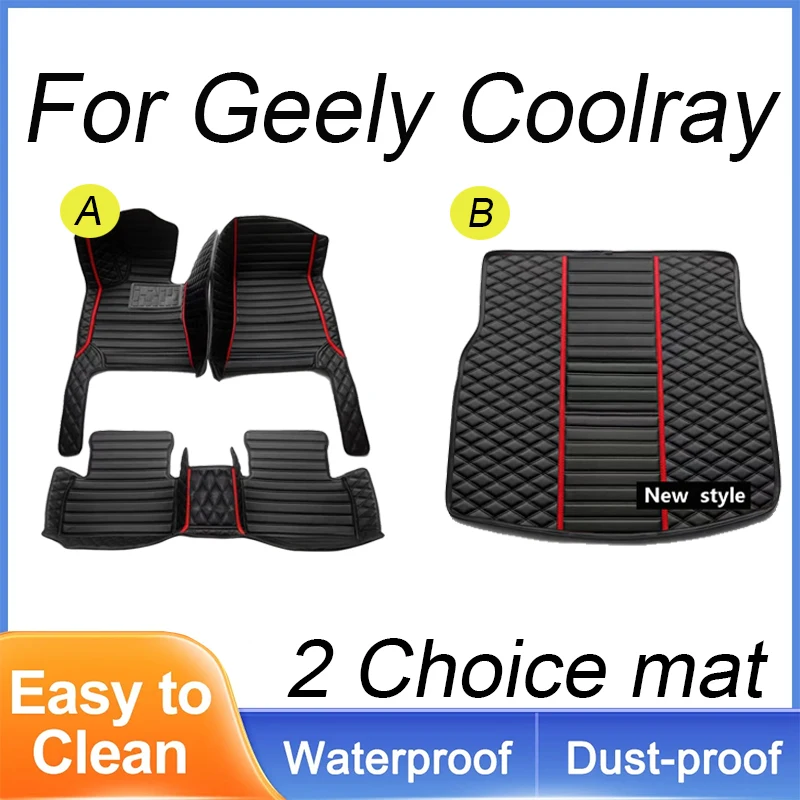 

Custom Auto Luxury Leather Car Floor Mat For Geely Coolray 2019 2020 2021 2022 Car Mat Full Set Women Waterproof Accessories