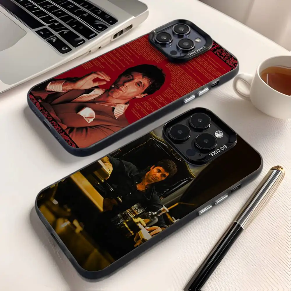 

S-Scarfaces Tony M-Montana Phone Case For iPhone 16,15,14,13,12,11,8,7,Pro,Max,Plus,Mini,XS,SE Anti Fall Black Matte Hard