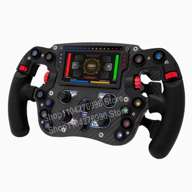 PC Formula Steering Wheel Racing Simulator Steering Wheel Carbon Fiber Steering Wheel with 4.3