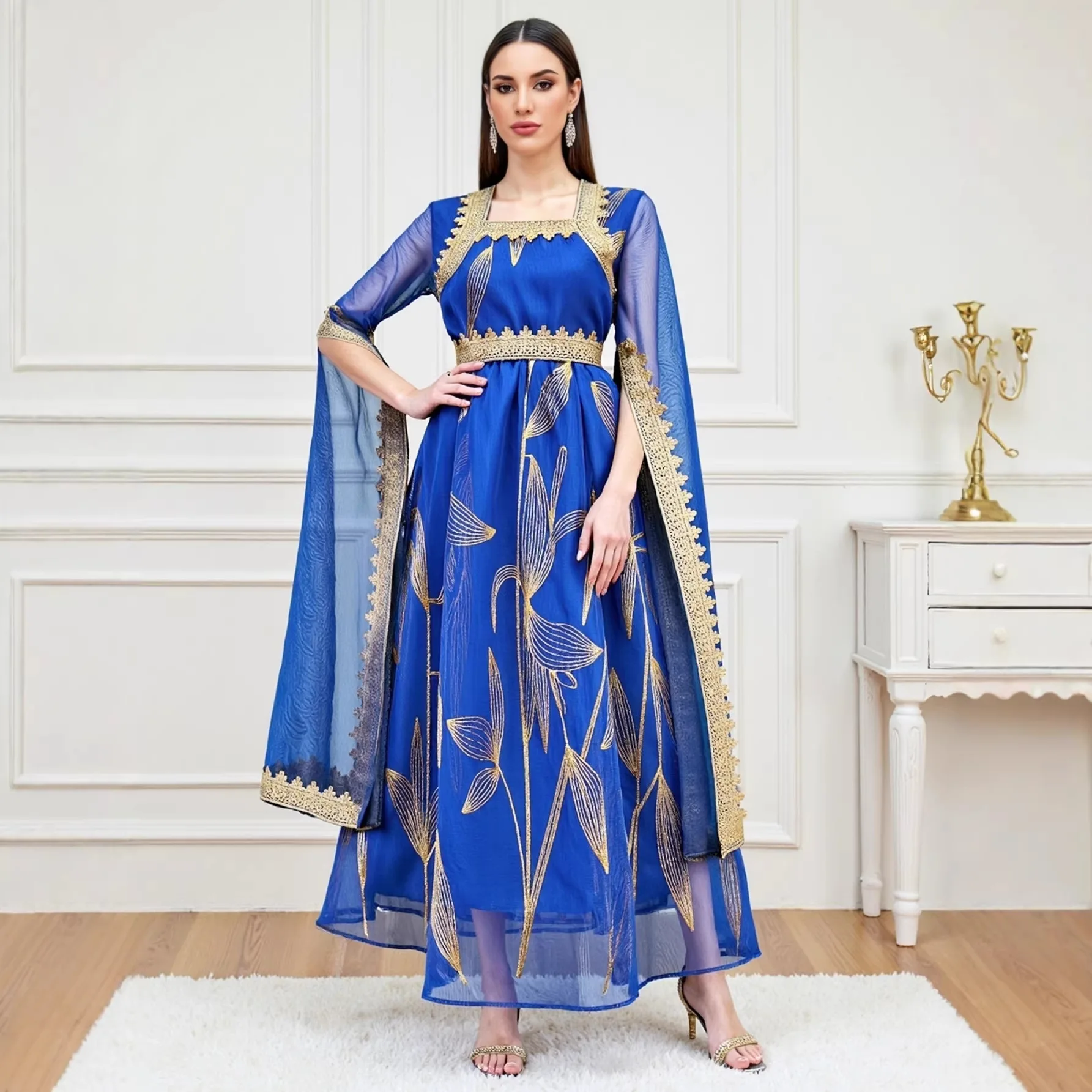 

Embroidered Casual Long Dress Travel Women's Clothing Cross-Border Traditional Chinese Style Long Robe Ethnic Fashion Dress