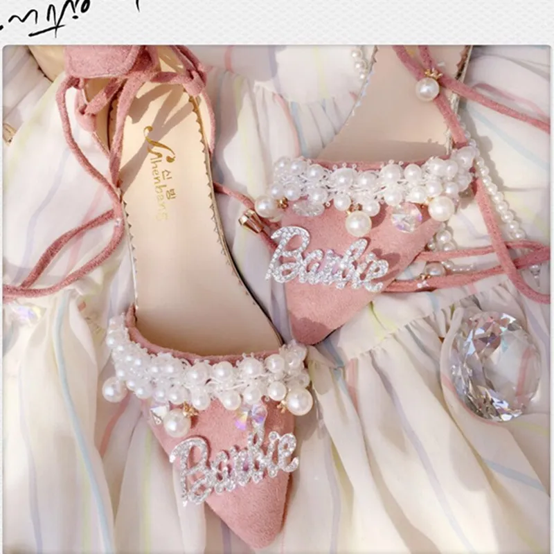 

Lolita Palace Pink Straps Pointed Shallow Mouth Flat Shoes Summer Women's Shoes Students Comfortable Women Shoes Loli Cos