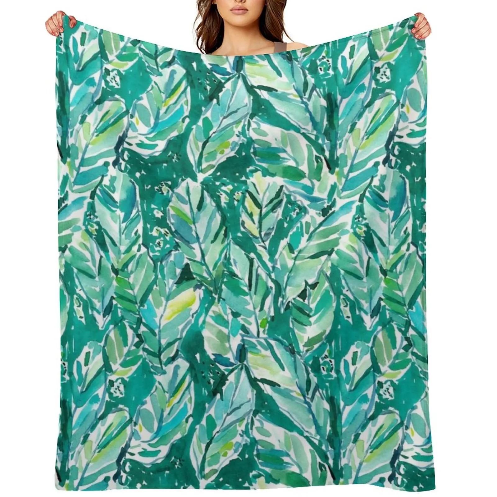 

BANANA LEAF JUNGLE Throw Blanket Sleeping Bag Designers Decoratives sofa bed Blankets