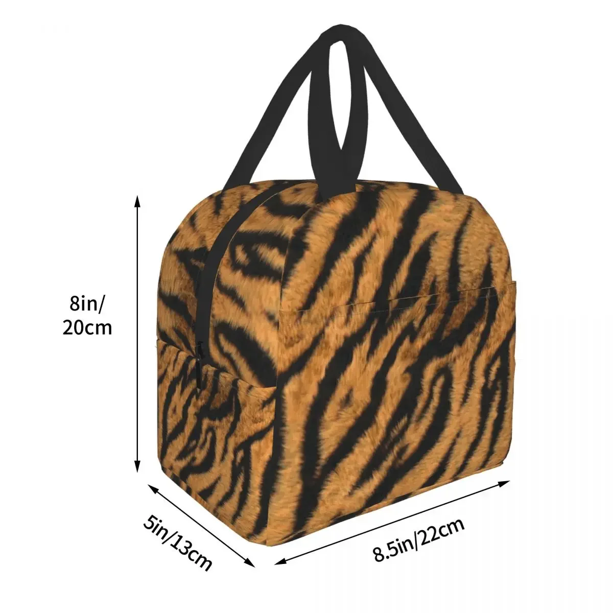 Borsa da pranzo di lusso con stampa a strisce di tigre in pelle di animale Uomo Donna Borsa da pranzo termica isolata per borse da picnic per