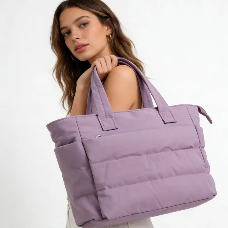 

Новая вместительная сумка-тоут, универсальная женская сумка, однотонная сумка-тоут большой вместимости, женская сумка через плечо для ноутбука, с множеством карманов