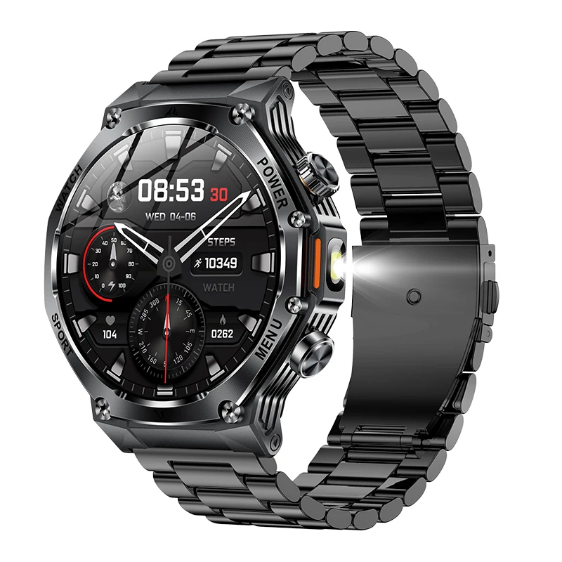 2026 AK82 Smartwatch 1.8'' Inch With Flashlight BT Call Heart Rate Blood Oxygen Sports Mode Message Reminder Relojes SmartWatch