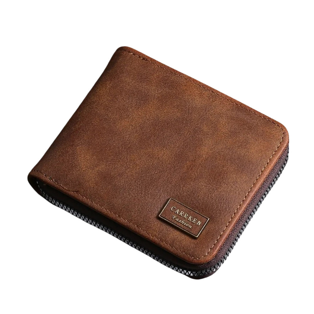 

Durable Multi-position Men's Short Wallet Large Capacity Thin PU Leather Coin Purse Multi-function Zipper Card Holder Male