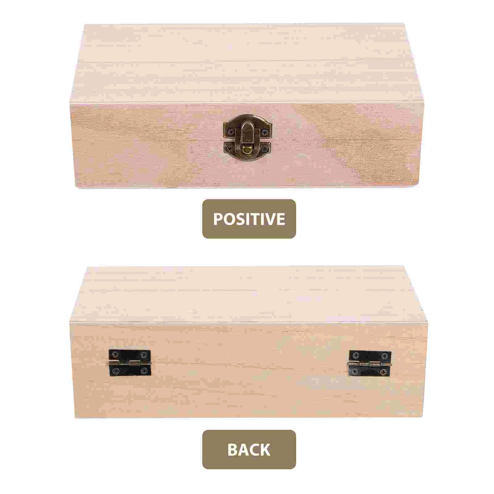 1 Set 2Pcs Vintage Solid Wood Storage Boxes Practical Oblong Gift Packing Boxes Jewelry Box Preserved Flower Box