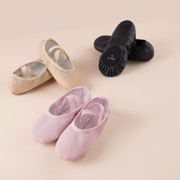 Kids Ballet Shoes Girls PU Leather Soft Split Sole Professional Dance Training Slippers Non-Slip