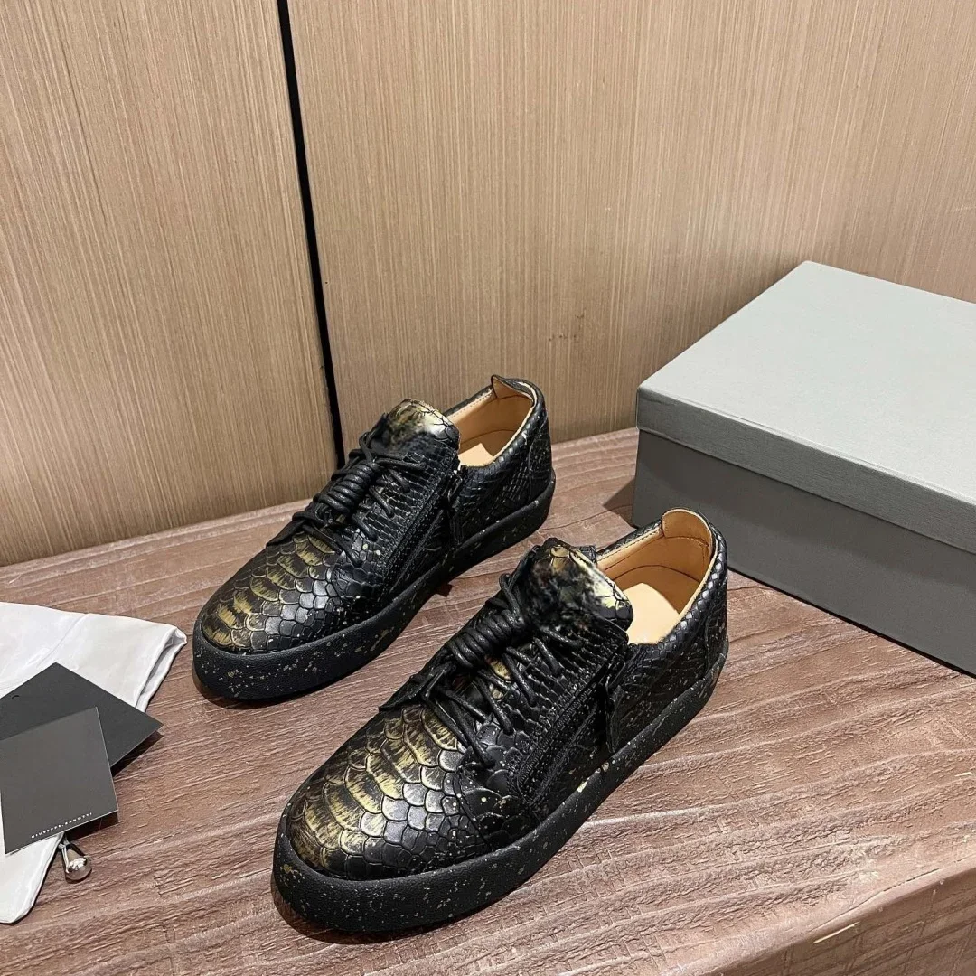 موضة جديدة أحذية رياضية كاجوال للرجال العلامة التجارية مصمم النساء أحذية التنس الفاخرة الجلد الحقيقي GZ المتسكعون أحذية رياضية 35-48 G0405 #2