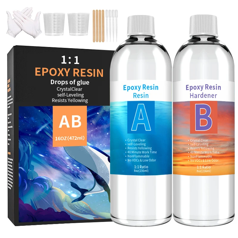 

1:1 Epoxy Resin Glue Kits Liquid AB High Adhesive Transparent Hardener DIY Epoxy Resin Jewelry Making Complete Kits Glue Sets