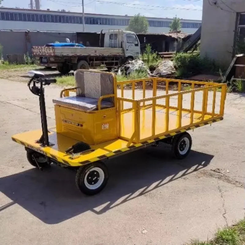 Electric Platform Hand Cart Energy Saving Powered Flatbed Trolley Used in Agriculture Goods Short Distance Transportation