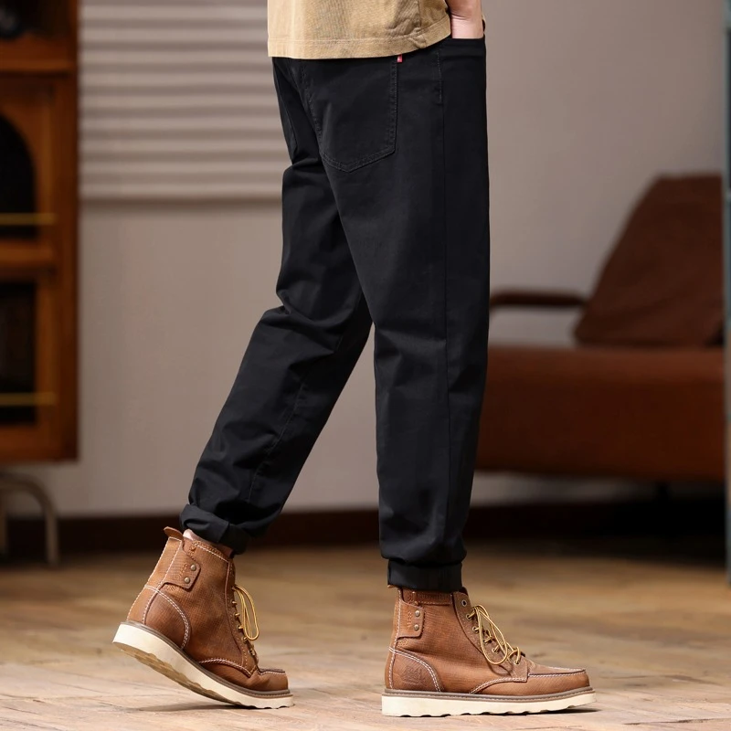 Pantaloni casual da uomo taglie forti Estate Autunno Pantaloni stile americano Pantaloni larghi elastici a gamba dritta Abbigliamento maschile 60KG-150KG