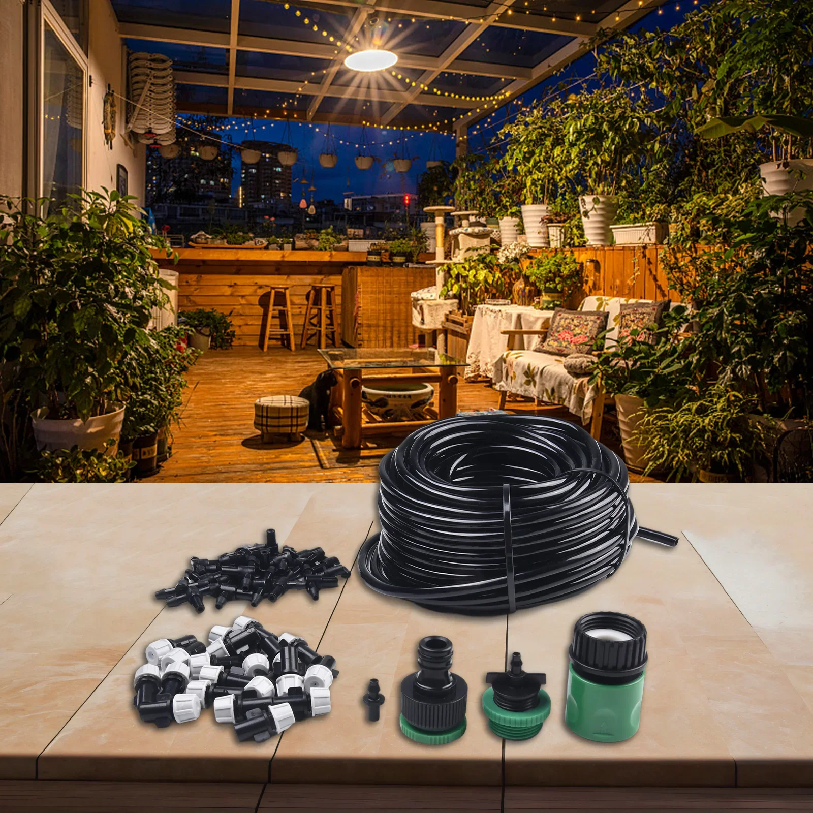 

20M Cooling Spray System Nozzle Automatic Watering Device Mist Pump Cooling Outdoor Misting Cooling System Irrigation Watering