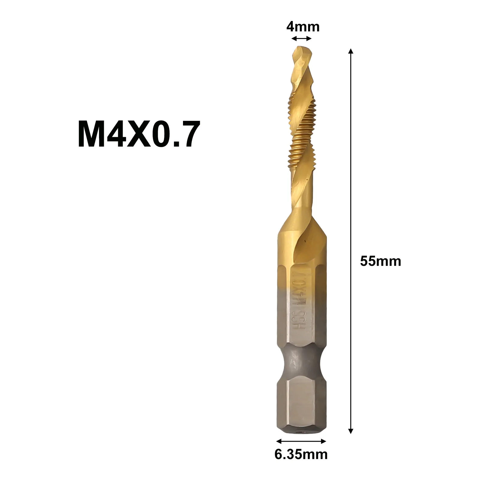 Professional HSS 4341 Metric Tap with Hexagonal Drive for M3x0.5 through M10x1.5 Threads Compatible with Standard Chuck Systems