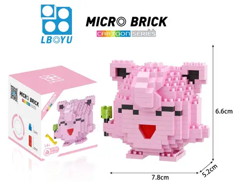 Pokémon Mikro Byggstenar LBOYU Jigglypuff Gengar Mudkip Piplup Raichu Bulbasaur Pikachu Mini Klossfigurer Leksak För Barn 8 best sales lboyu mikrotegelsten - №1