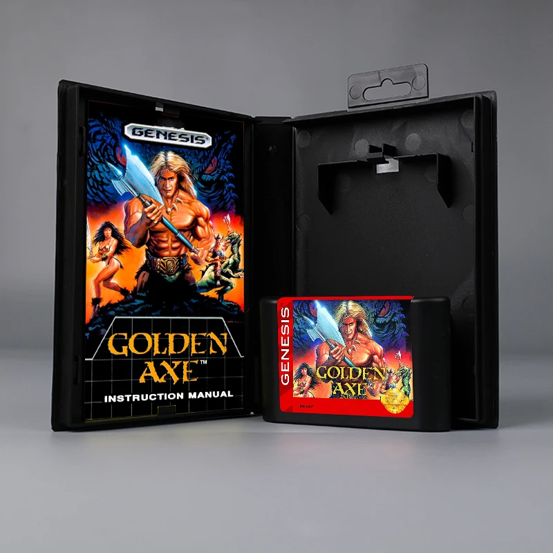 

Golden Axe USA or EUR cover 16bit MD game card with box with manual for Sega Genesis Megadrive console