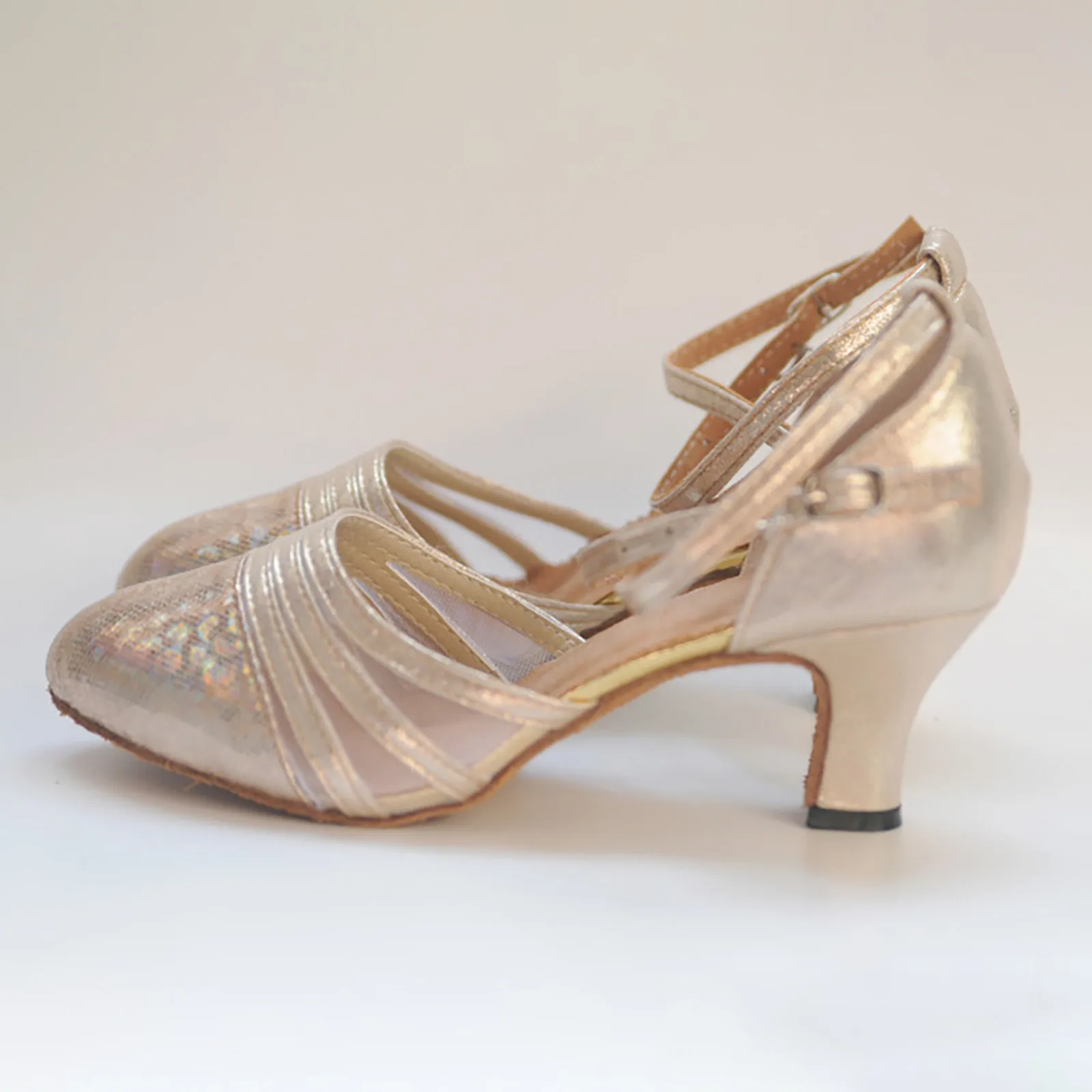Moda scarpe da ballo latino donna suola in gomma morbida punta chiusa moderna sala da ballo tango festa signora paillettes scarpe da ballo latino