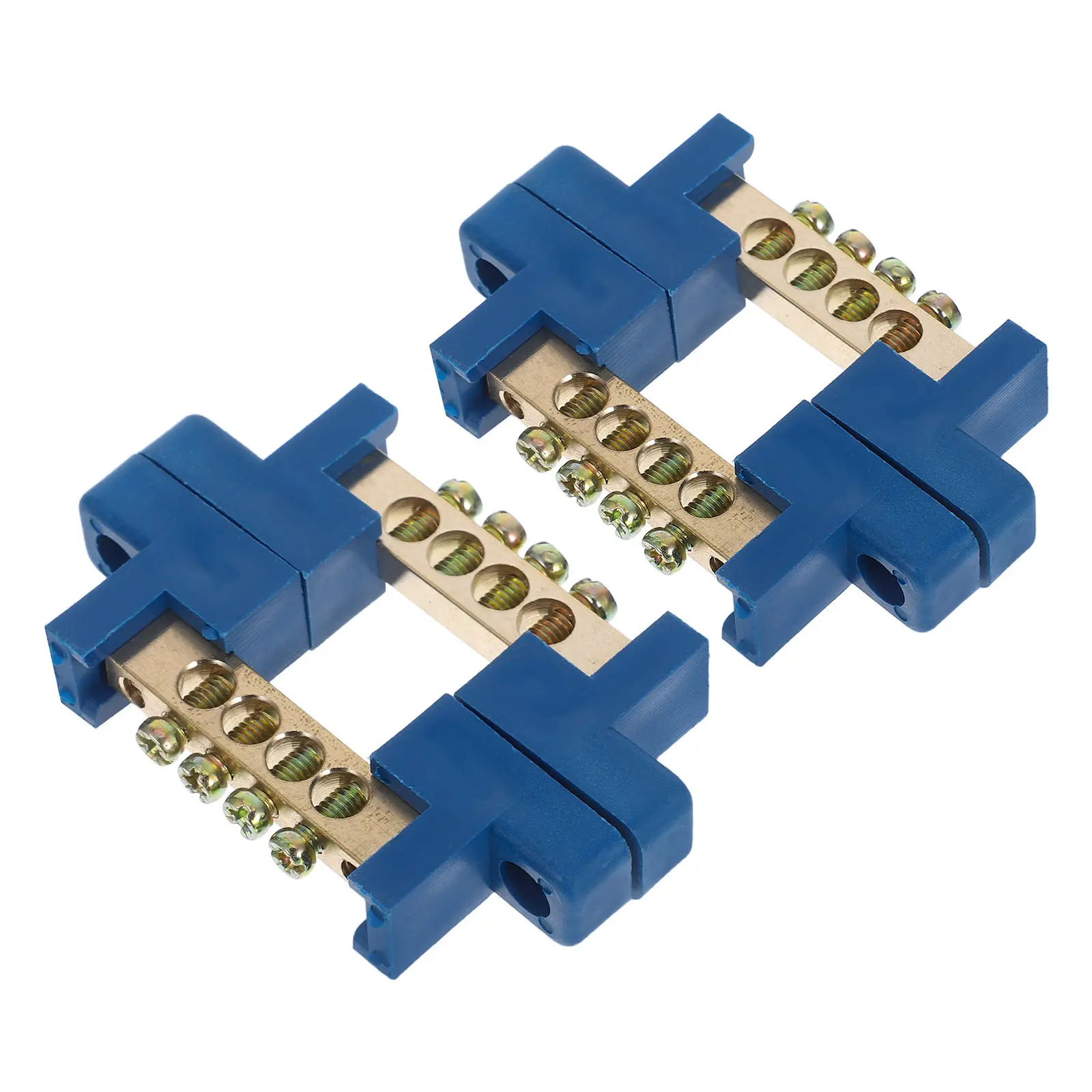 Lot de 4 borniers de terre en cuivre, conception pont pour un câblage stable, performance de mise à la terre améliorée, dissipation thermique efficace