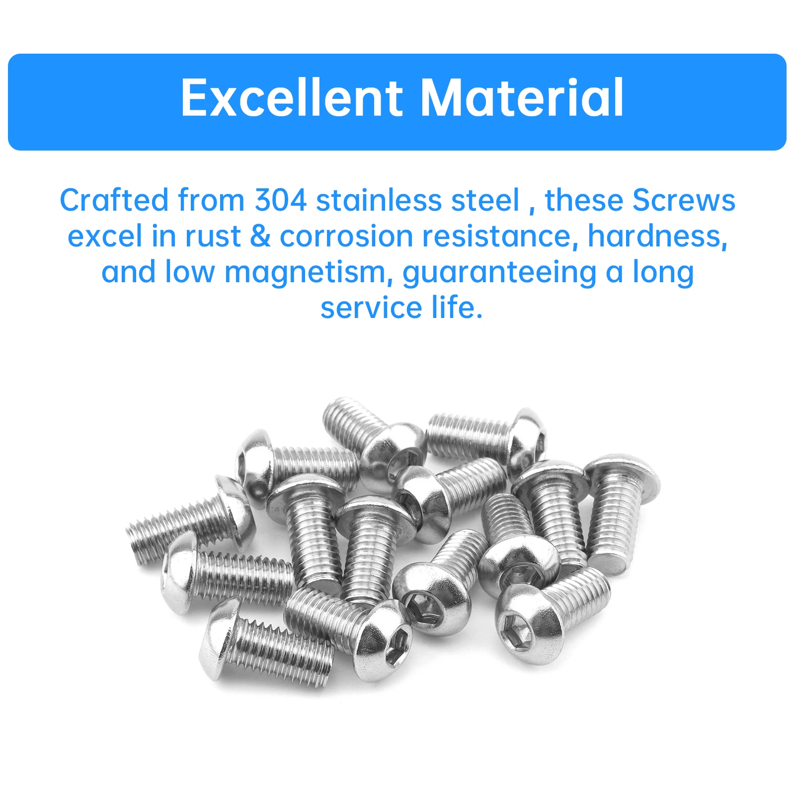 200 Pcs Stainless Steel Button Head Socket Cap Screws Bolts Nuts and Flat Washers Set M8-1.25 x 16 20 25 30 40 mm Hex Wrench