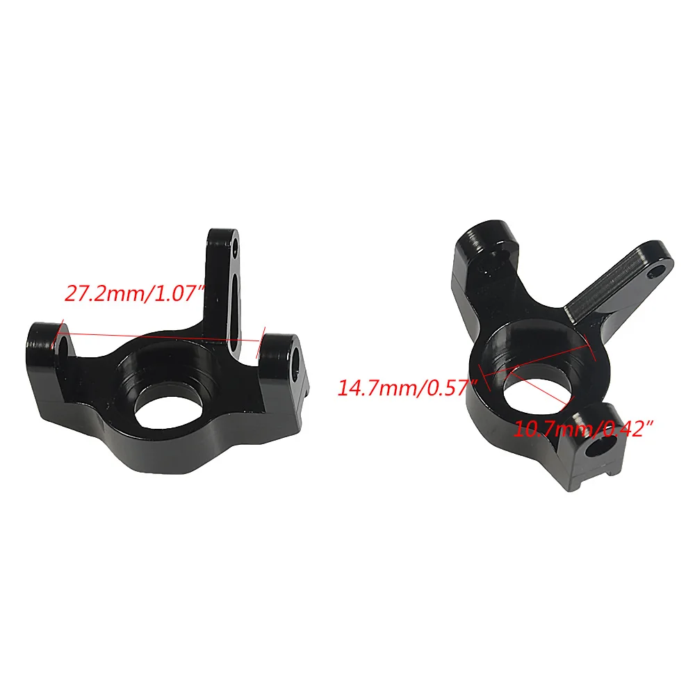 YEAHRUN 2Pcs Aluminum Black Silver Steering Front Knuckles For 1/10 Axial Wraith RC Crawler Car Upgrade Parts