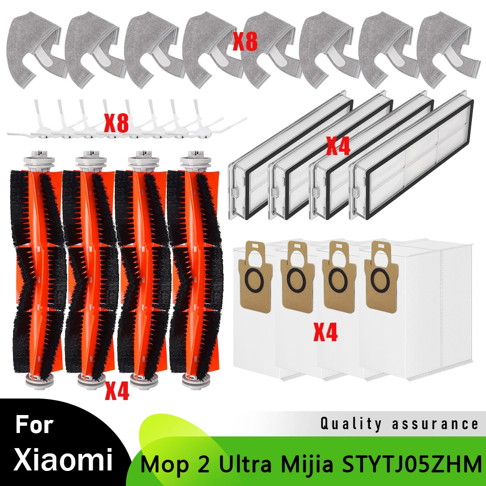 Für Xiaomi Mi Mop 2 Ultra Mijia STYTJ05ZHM Roboter-Staubsauger Staubbeutel Haupt- und Seitenbürste HEPA-Filter Wischmopp Ersatzteil