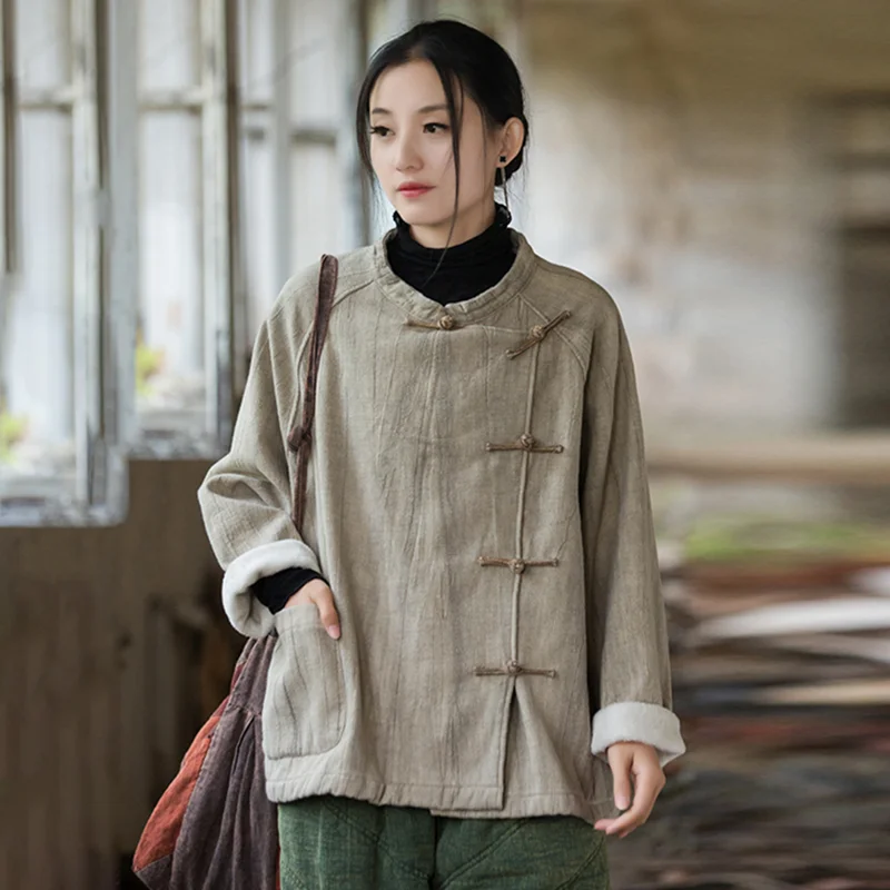 Women's Winter Down Jacket 2024 Warm Plus Velvet Clothes Casual Vintage Coats Thicken Parkas Outerwears Cold Coat Female